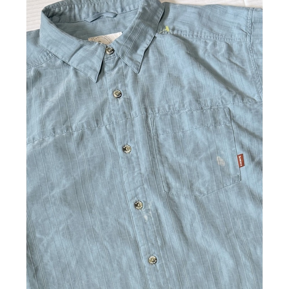 SIMMS - Men's Blue Short Sleeve Fishing Shirt - Size X-Large XL